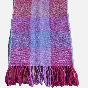 Victoire Mathieu Paris Scarf Pink Purple Blue Fringe Made in France